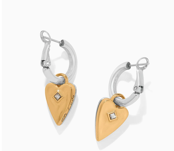 Love Messages Be Love Reversible Hoop Earrings Silver-Gold OS