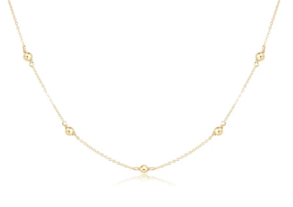 17 Inch Choker Simplicity Chain Gold Classic 4mm Gold