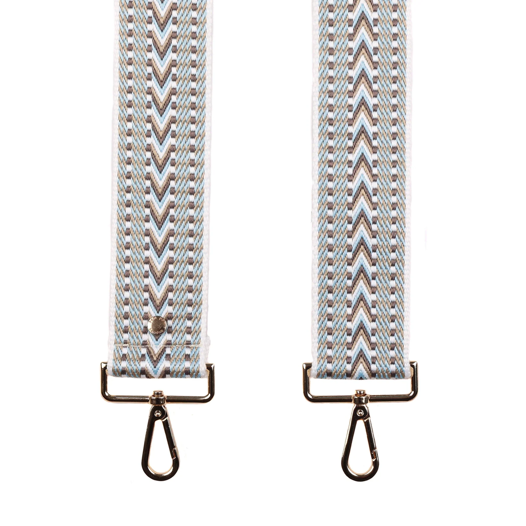 Pom Pom Strap Powder Blue Tribal