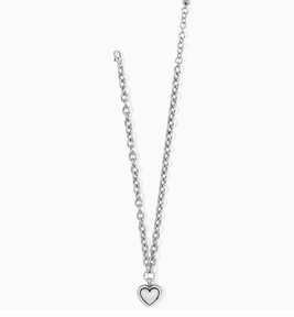Pretty Tough Bold Silver Heart Necklace