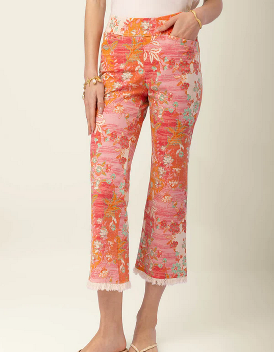 Maren Fringe Pant Floral Abstract Large