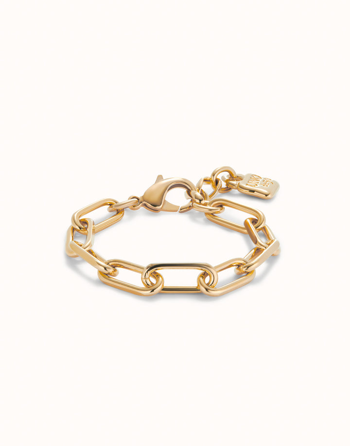 Ser Valiente Gold Paper Clip Chain Bracelet Medium