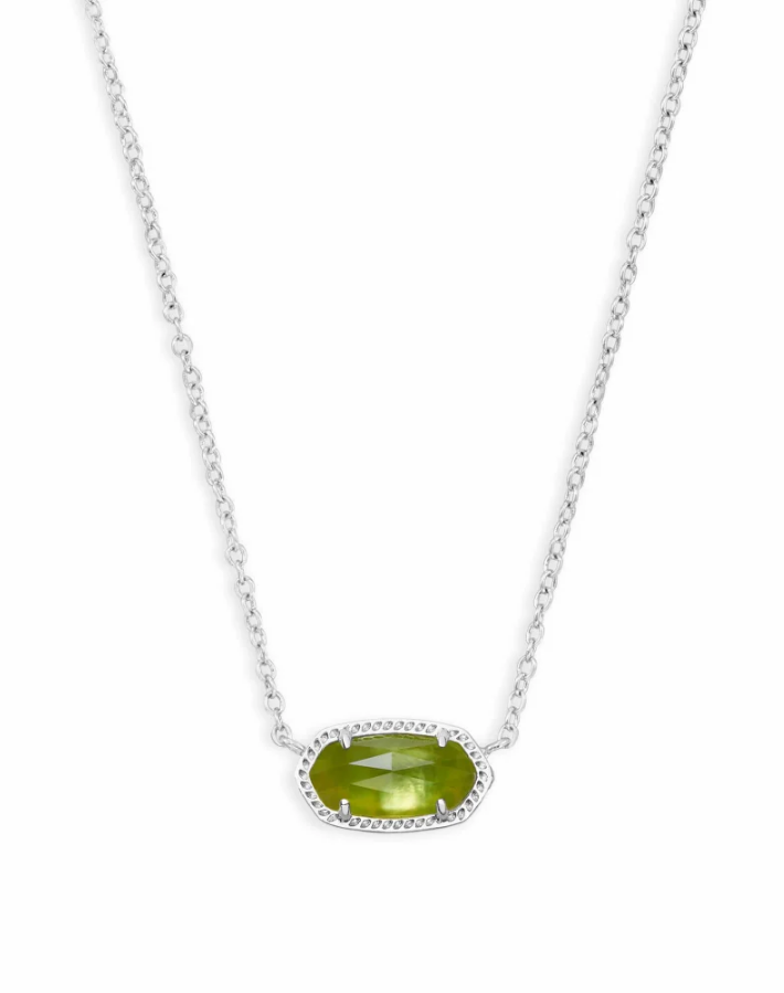 Elisa Necklace Peridot Illusion Silver