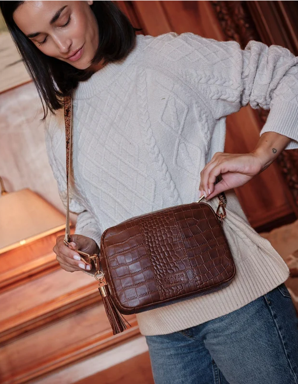 Pom Pom of London City Croc Chestnut