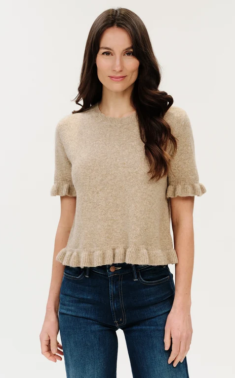 Cleo Ruffle Edge Sweater Latte