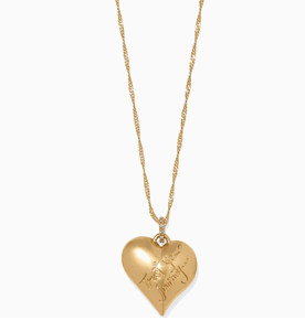 Trust Your Journey Gold Heart Necklace