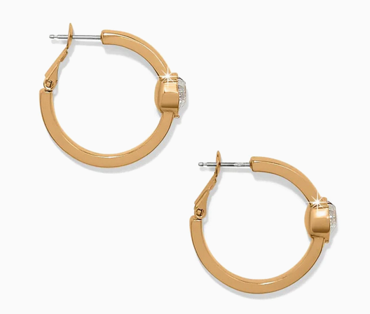 Mystery of Love Heart Hoop Earrings Gold