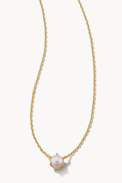 Ashton Pearl Pendant Necklace White Pearl Gold