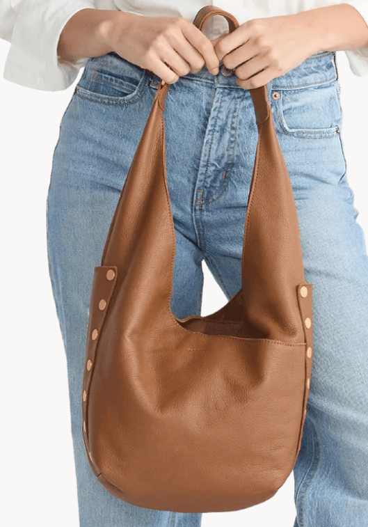 Tom Zip Large Soft Leather Handbag Mahogany Pebble/Brushed Gold Red Zip