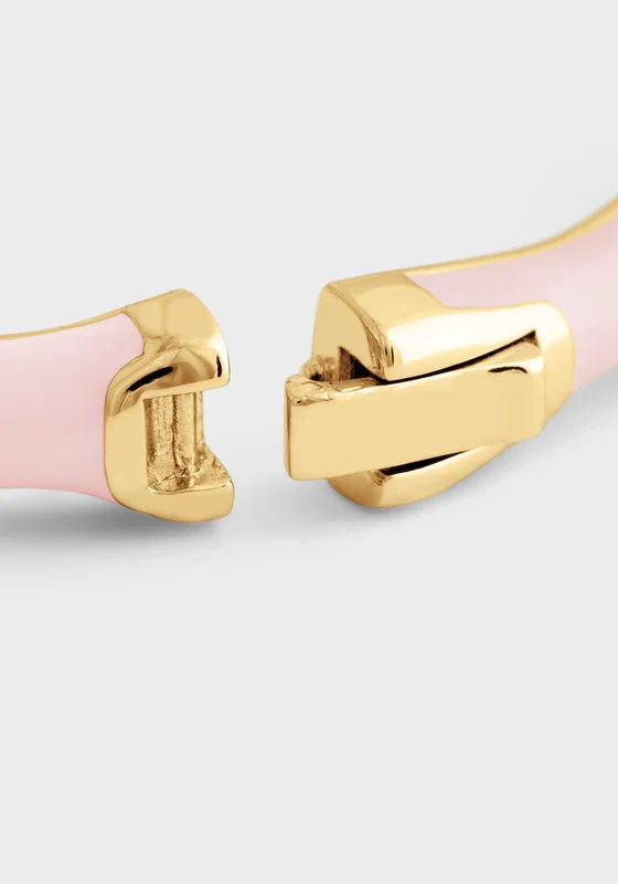Anabel Aram Bamboo Enameled Hinged Bangle Gold