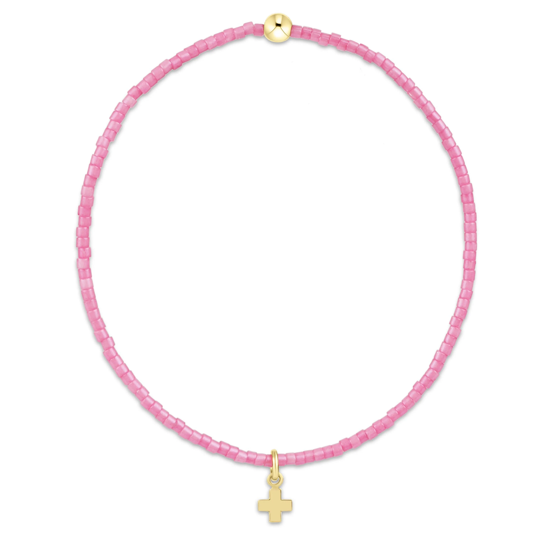 Hope Classic Signature Small Cross Charm Bracelet Bubblegum