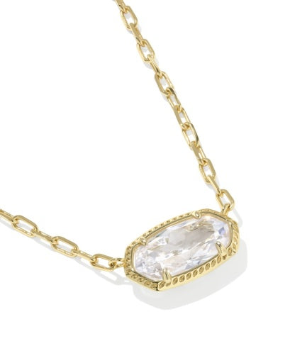 Elisa Luxe Pendant Necklace White CZ Gold