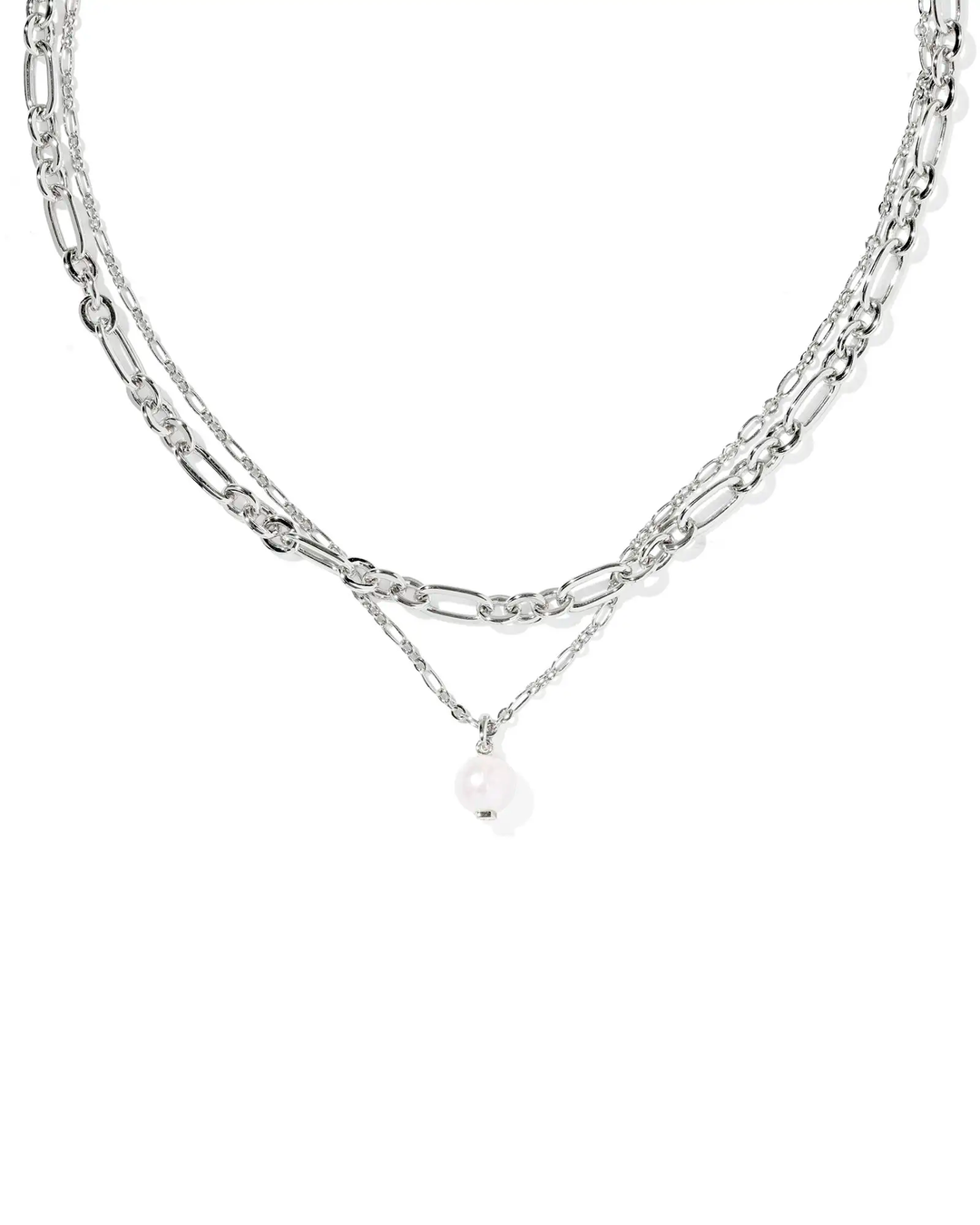 Ashton Multi Strand Necklace Freshwater Cultured Pearl Silver