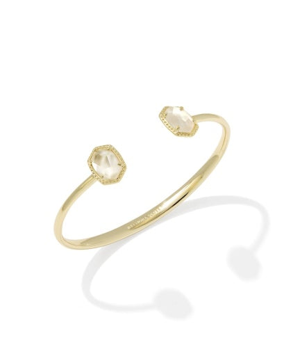 Daphne Frame Cuff Bracelet Ivory MOP Gold