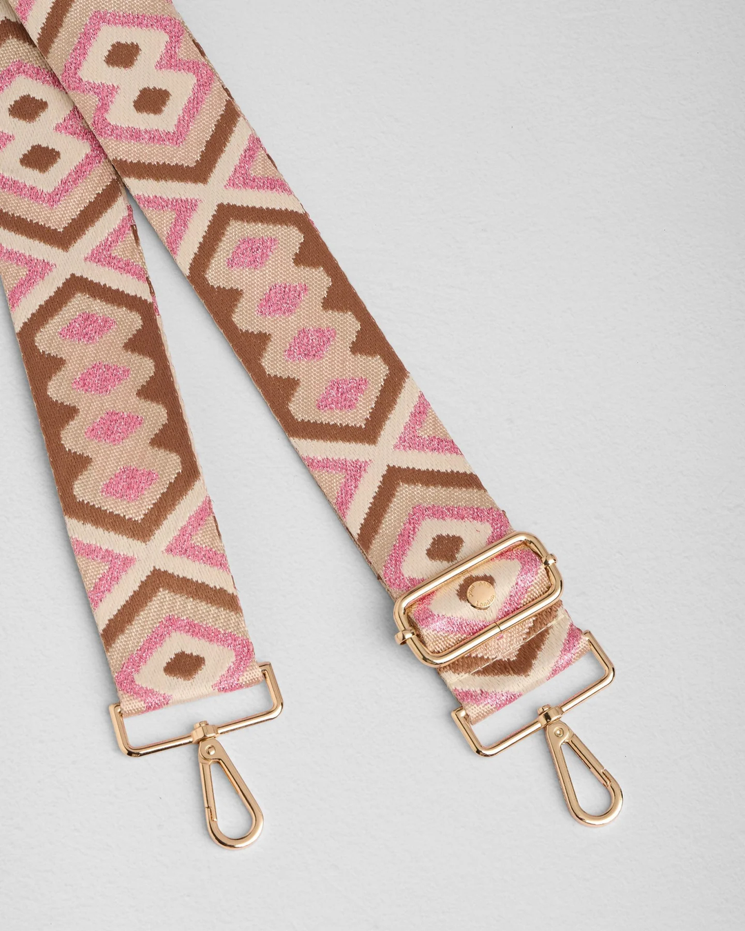 Pom Pom Strap Blossom Pink Glitter Embroidered
