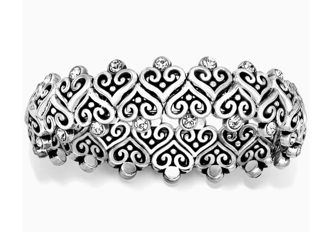 Alcazar Heart Stretch Bracelet Silver