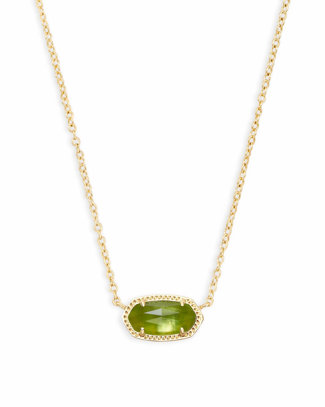 Elisa Short Pendant Necklace Peridot Illusion Gold