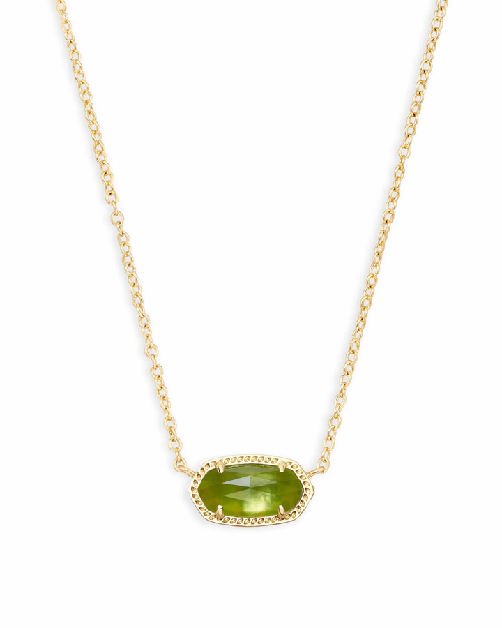 Elisa Short Pendant Necklace Peridot Illusion Gold