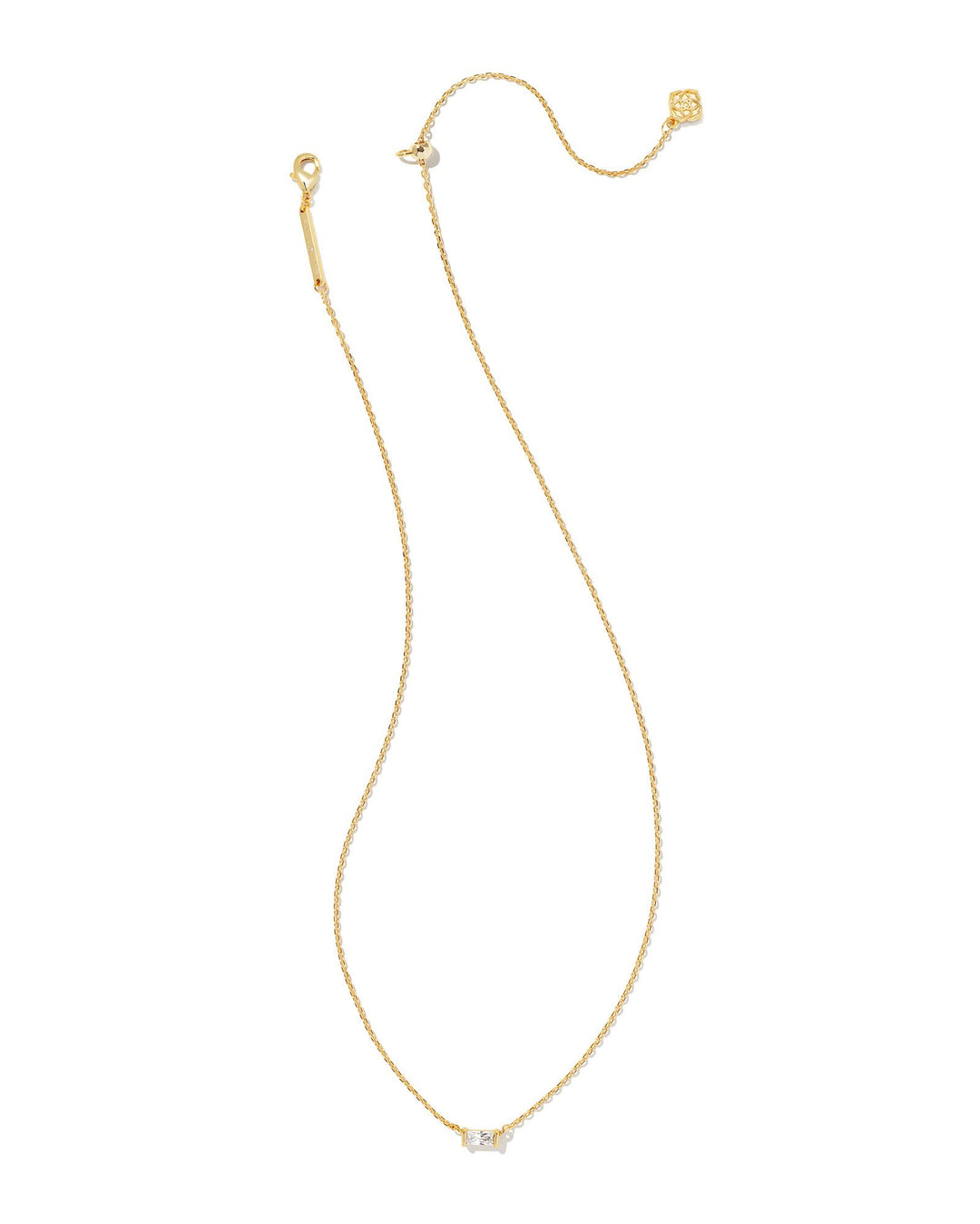 Juliette Pendant Necklace White Crystal Gold