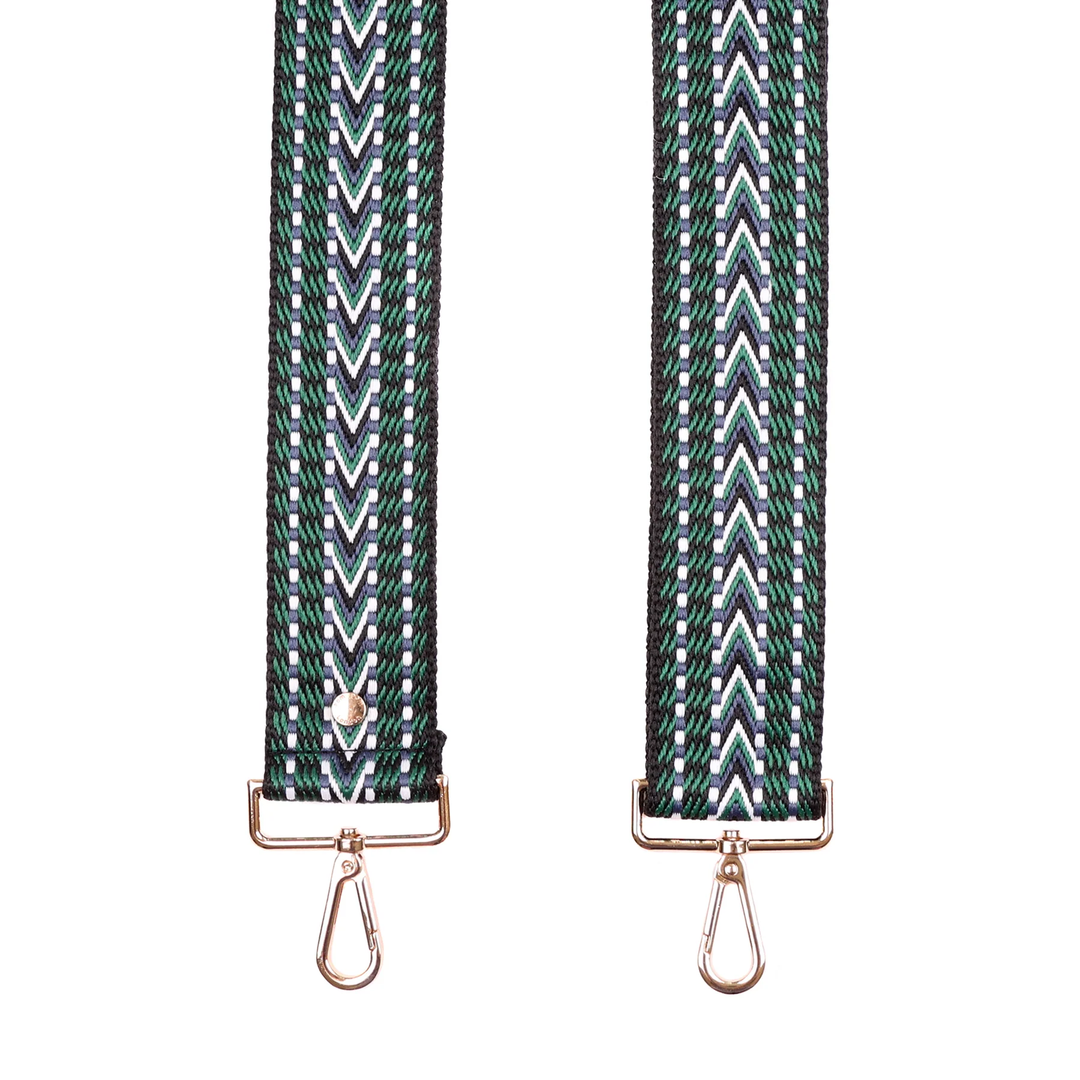 Pom Pom Strap Green Tribal