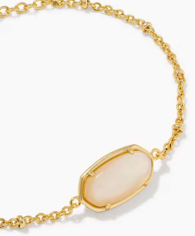 Elaina Tiger Stripe Bracelet Gold/Natural MOP Adjustable