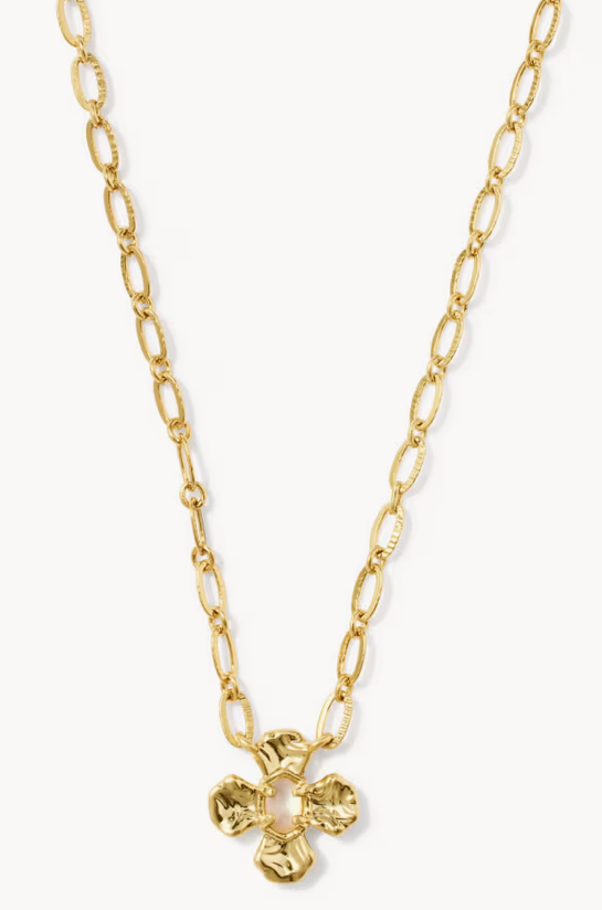 Leanne Short Pendant Necklace Gold Natural MOP
