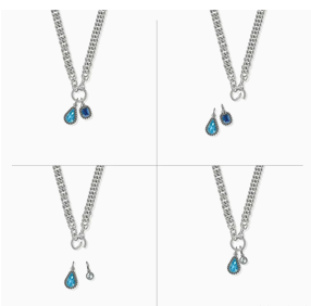 Twinkle Luxe Blue Charm Link Necklace
