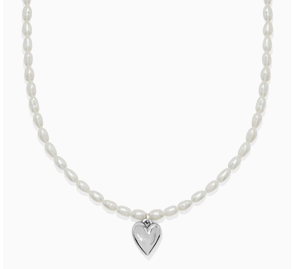 Cascade Embrace Pearl Heart Necklace