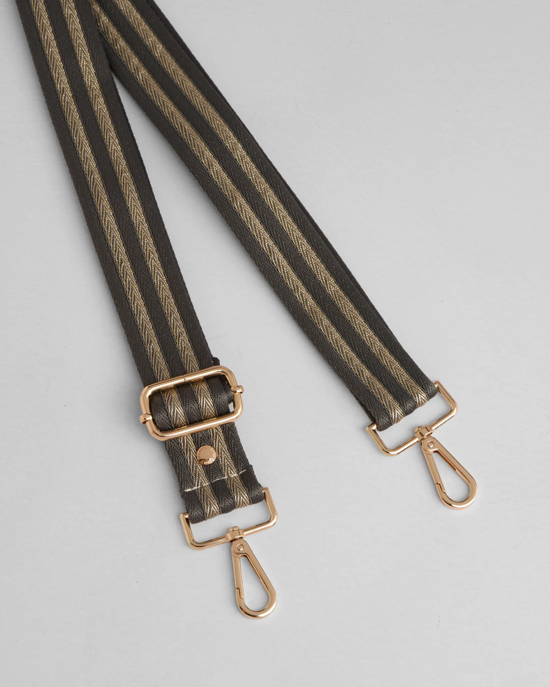 Pom Pom Strap Volcano Grey &amp; Gold Stripe