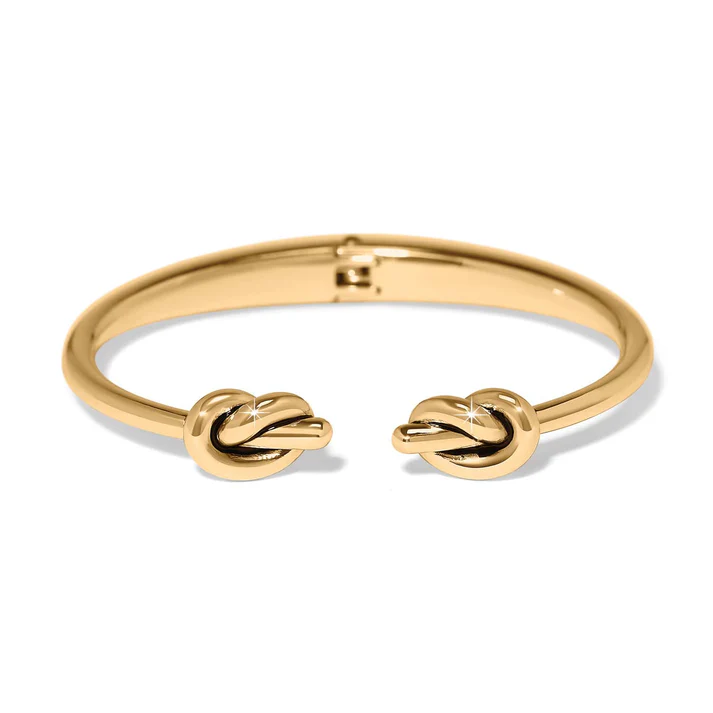 Interlok Single Knot Gold Open Hinge Bangle