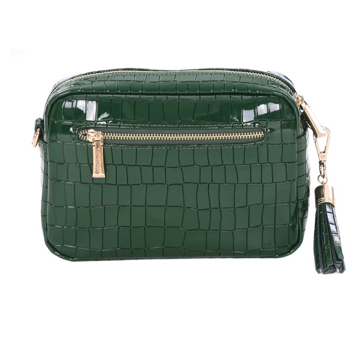 Pom Pom City Bag Patent Croc Clover Green