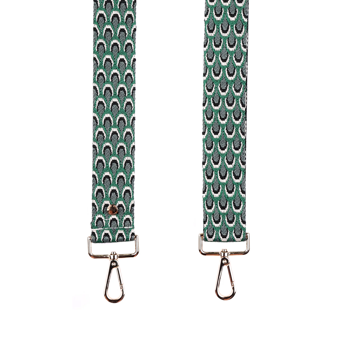Pom Pom Strap Green Peacock