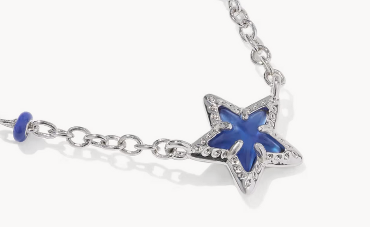 Mini Cassidy Short Pendant Necklace Cobalt Blue Illusion Gold