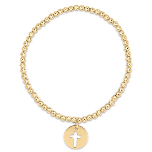 Classic Gold 3mm Bracelet Blessed Gold Disc