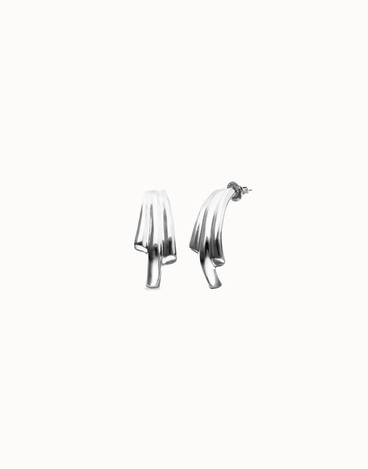 Raices Roots Stud Earrings with Organic Shape Silver