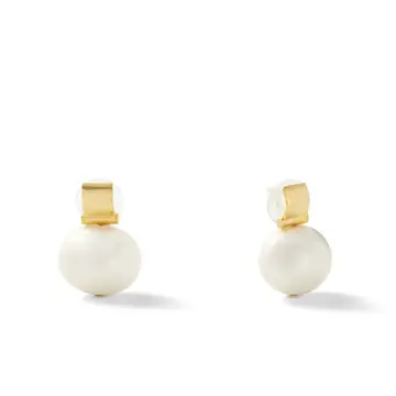 Elegant + Statement Making Pebble Post Earrings White