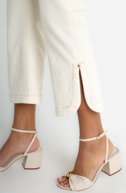 High Rise Hannah Crop Flare Pant with Tulip Hem Desert Dunes