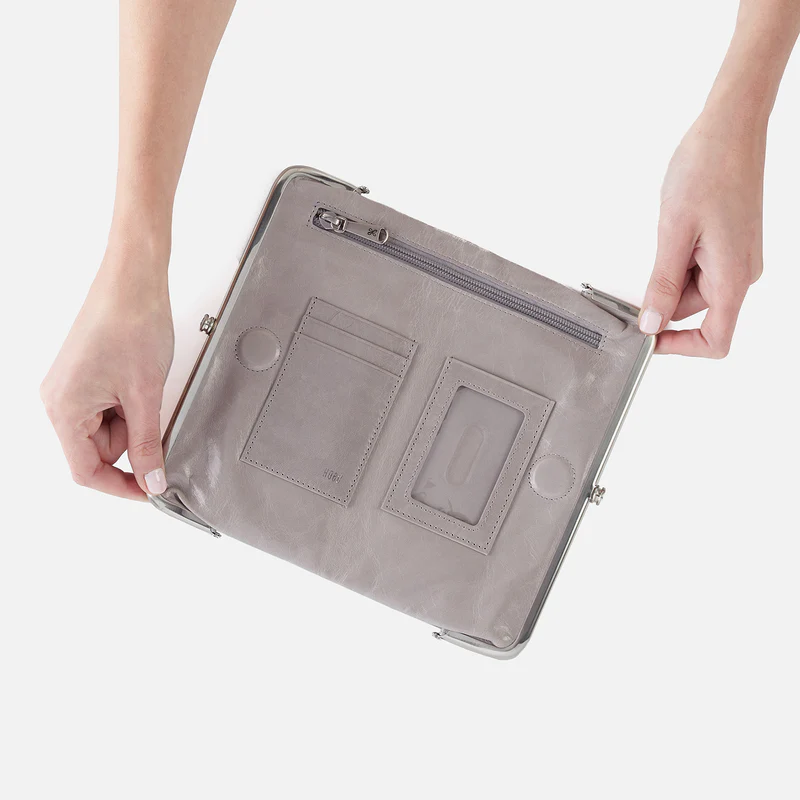 Lauren Clutch Leather Wallet Light Grey