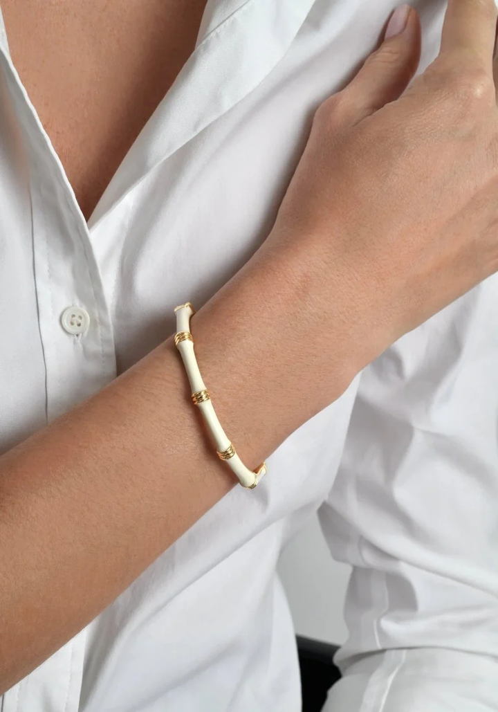 Anabel Aram Bamboo Enameled Hingled Bangle