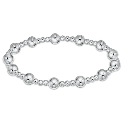 Extends Classic Sincerity Pattern 6mm Bead Bracelet Sterling