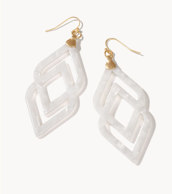 Deco Drama Earrings White Tortoise