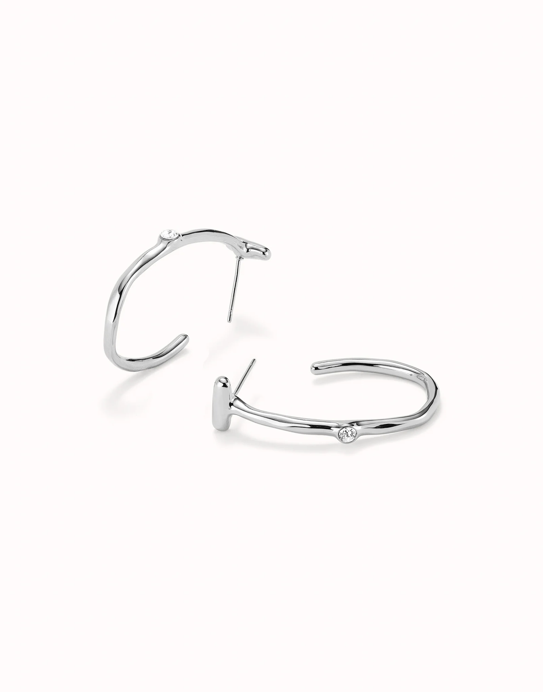 Ser Indomable Hoop Earrings with White Topaz Silver